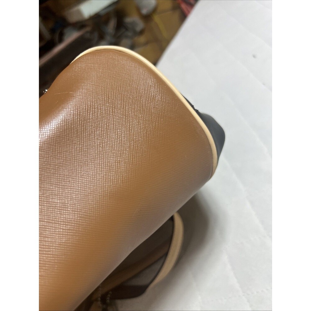 COACH Metro Colorblock beige/brown Studded Leather Tote Bag E1421-F31325 - Picture 7 of 9